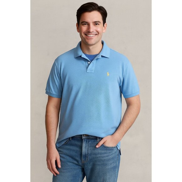 Vintage Polo by Ralph Lauren Polo Shirt Made in Hong Kong Lt Blue Y2K Preppy 2X - Picture 1 of 5